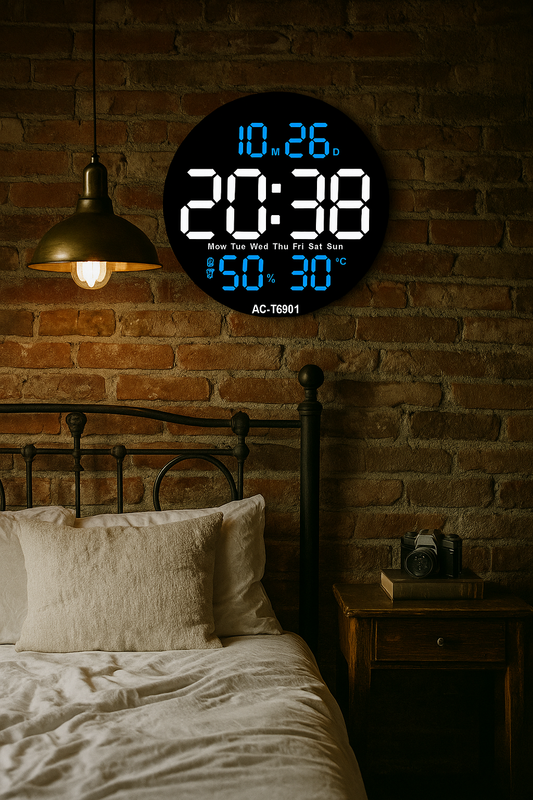 Reloj LED verde Eléctrico – Hora, Temperatura y Humedad en un solo vistazo