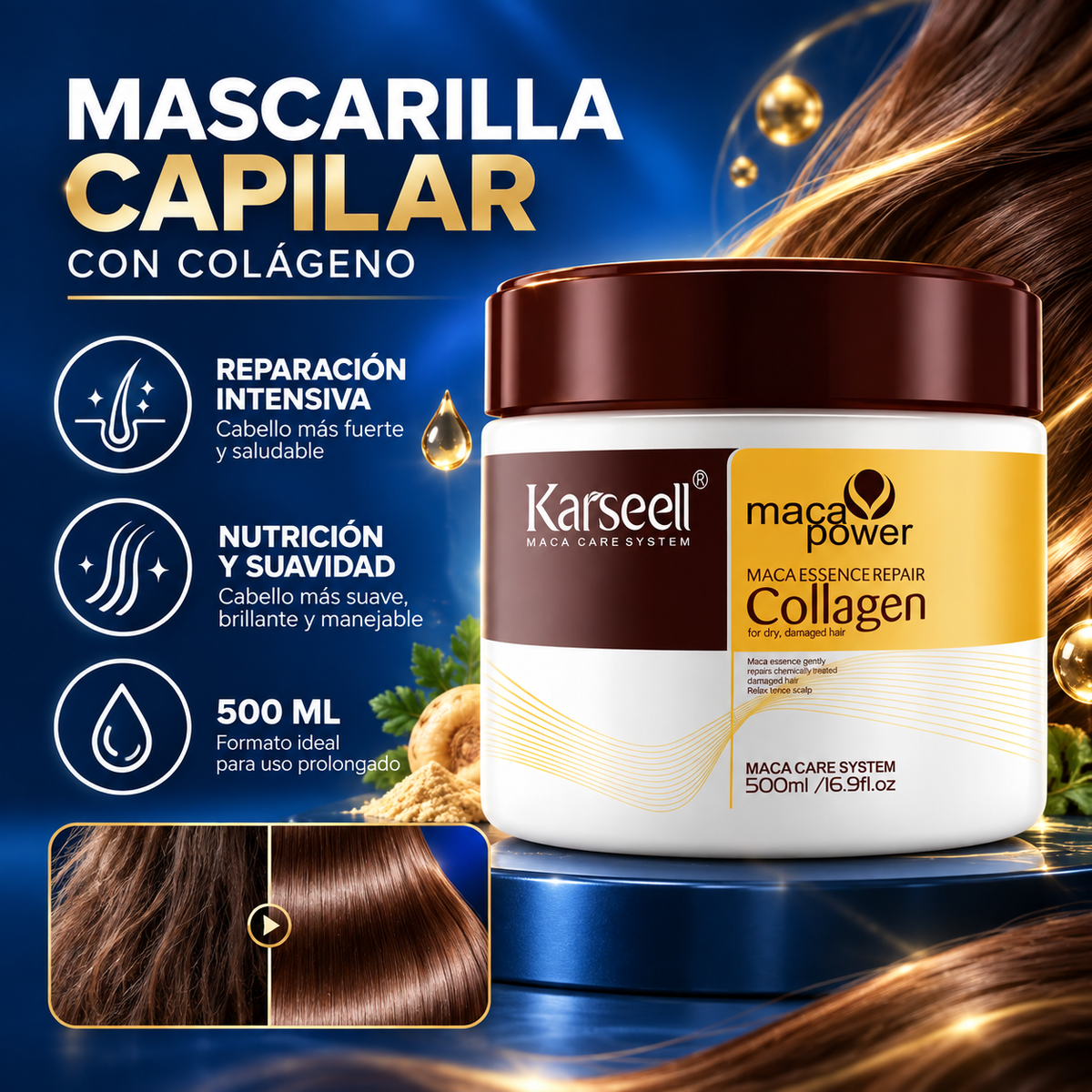 Mascara Capilar® Karseell Maca Power Collagen / 500mL