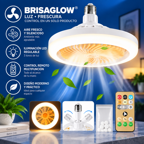 BrisaGlow® Lampara Ventilador De Techo Con Control Remoto