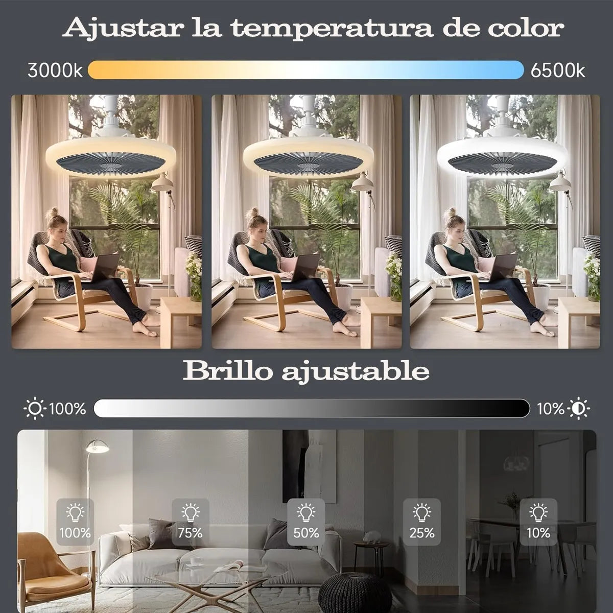 BrisaGlow® Lampara Ventilador De Techo Con Control Remoto