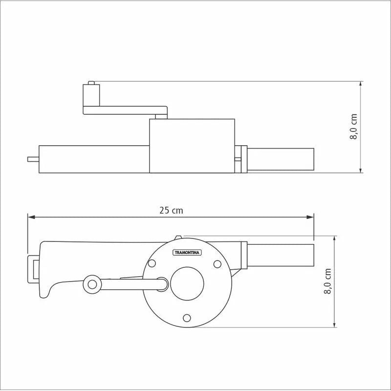 Soplador Manual De Carbón Tramontina- ACERO INOX