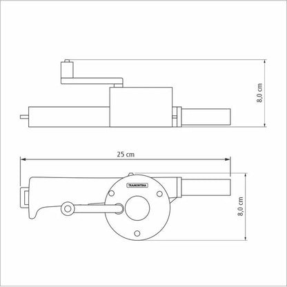 Soplador Manual De Carbón Tramontina- ACERO INOX