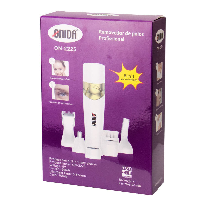 Kit de Depilación Eléctrica 5 en 1 Onida | Facial · Corporal · Recargable USB C