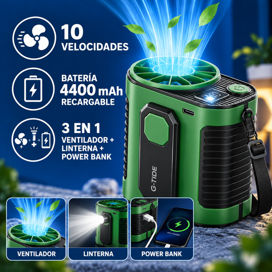 Ventilador Portátil de cintura 3 en 1 ®