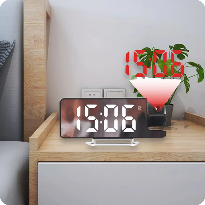 RELOJ ESPEJO CON PROYECCIÓN RETROILUMINADA ®