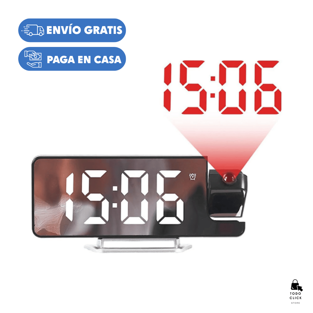 RELOJ ESPEJO CON PROYECCIÓN RETROILUMINADA SATE®