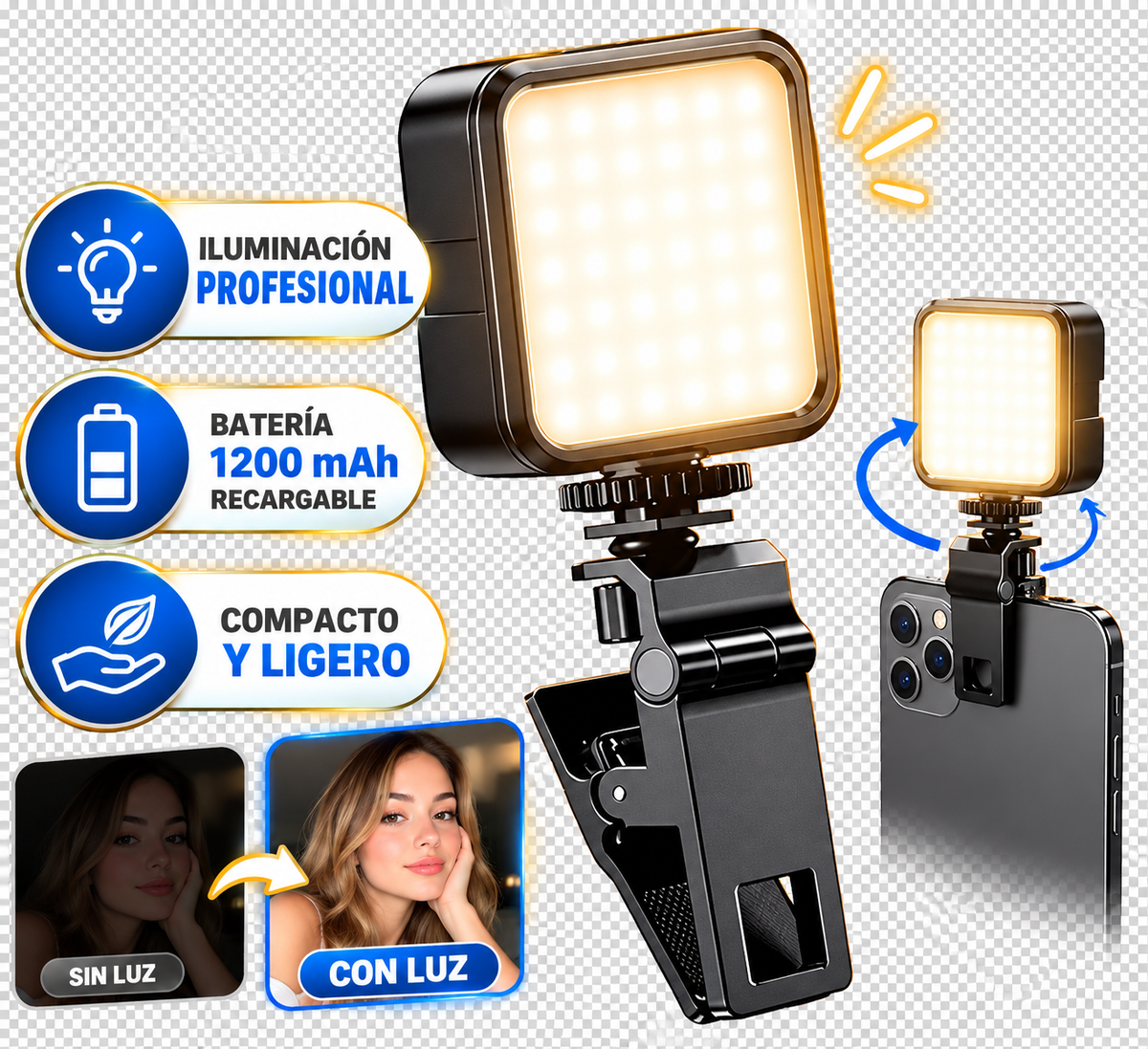 Mini Luz LED Portátil® Iluminación multifuncional con clip