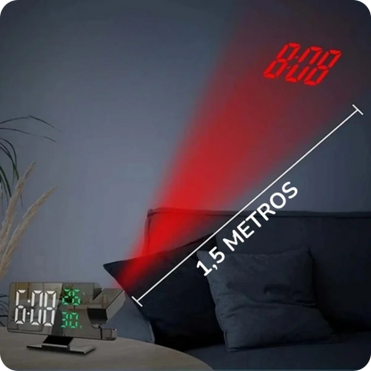 RELOJ ESPEJO CON PROYECCIÓN RETROILUMINADA ®