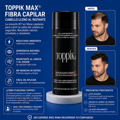 TOPPIK MAX® FIBRA CAPILAR PARA CAÍDA DE PELO