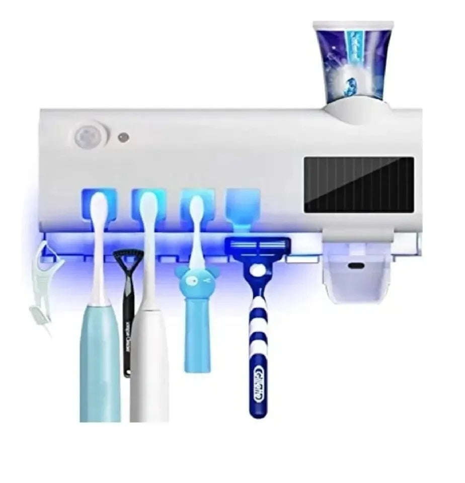 PURE BRUSH UV® ESTERILIZADOR DE CEPILLOS CON LUZ UV Y DISPENSADOR