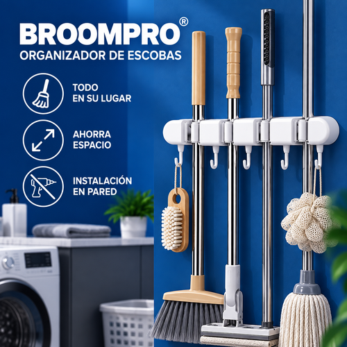 BroomPro® Organizador de Escobas Multifuncional