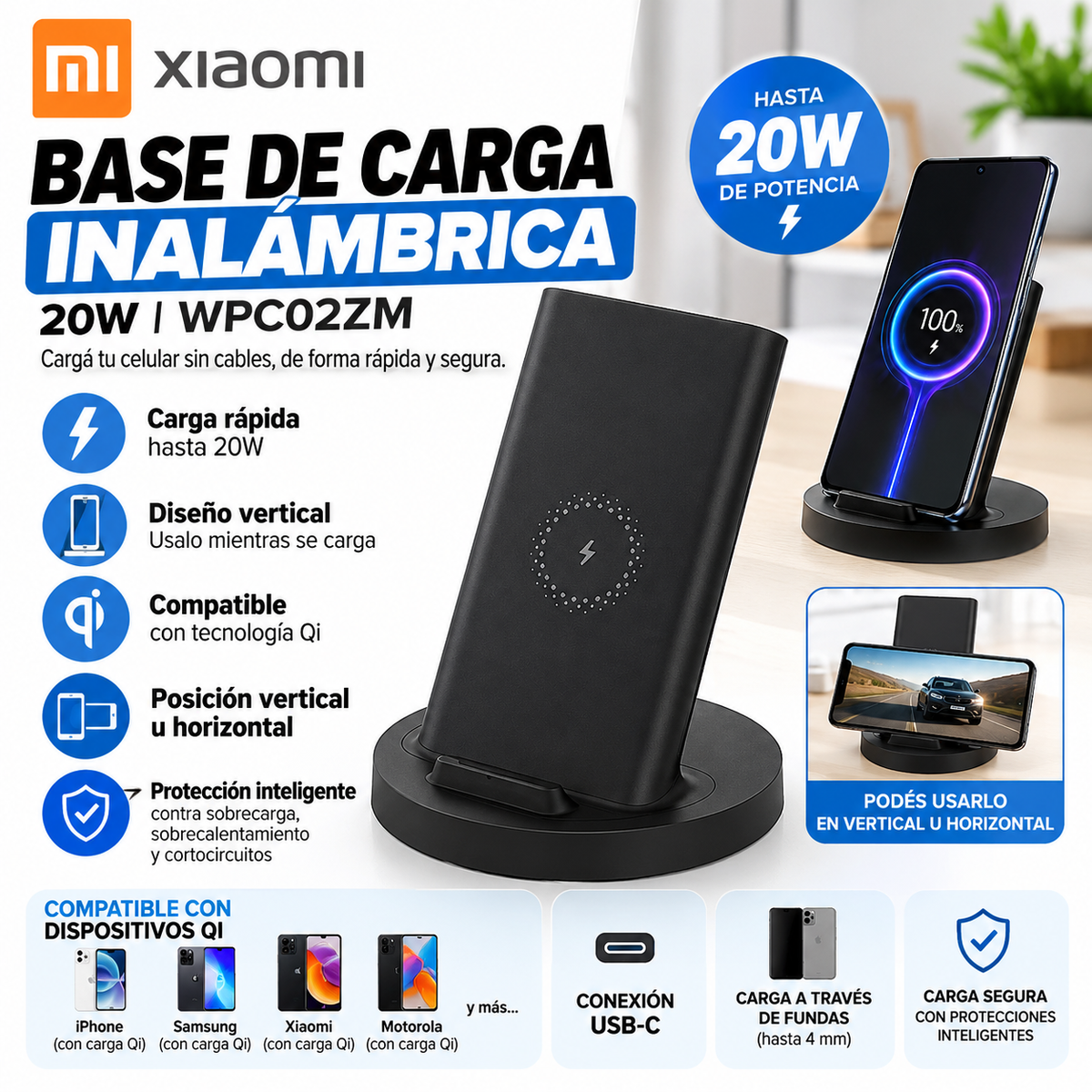 Base de Carga Inalámbrica -Xiaomi Mi 20W®