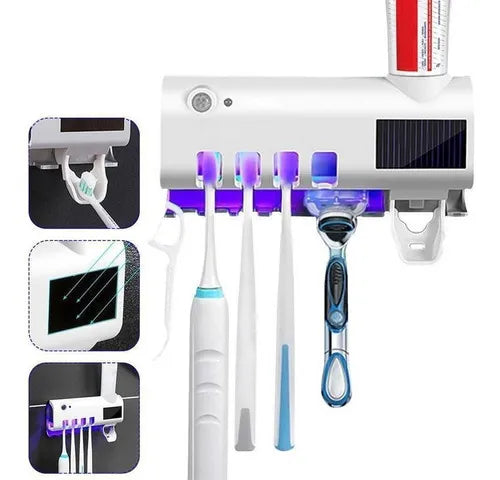 PURE BRUSH UV® ESTERILIZADOR DE CEPILLOS CON LUZ UV Y DISPENSADOR