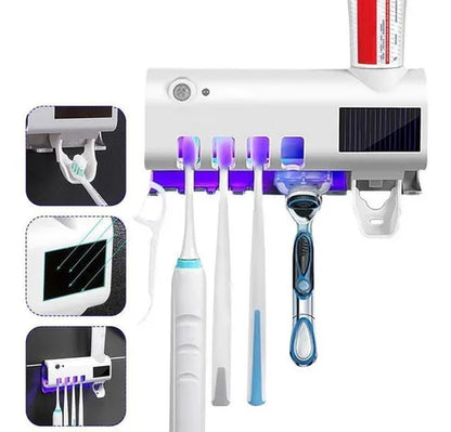 PURE BRUSH UV® ESTERILIZADOR DE CEPILLOS CON LUZ UV Y DISPENSADOR