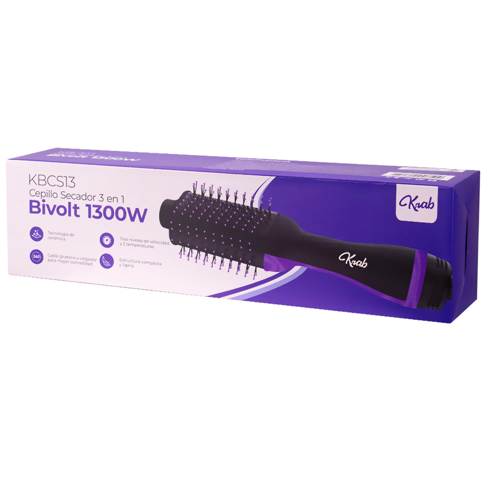 Cepillo Secador GlamBrush Pro 3 en 1 – Seca, Alisa y Da Volumen al Instante