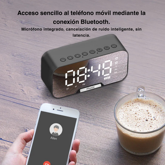 MirrorBeat® Reloj Espejo Alarma & Speaker 2 en 1