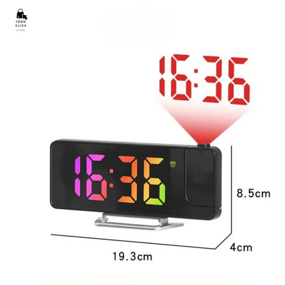 RELOJ ESPEJO CON PROYECCIÓN RETROILUMINADA ®