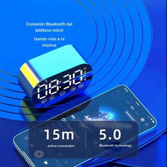 MirrorSound® Reloj Espejo Alarma & Speaker 2 en 1