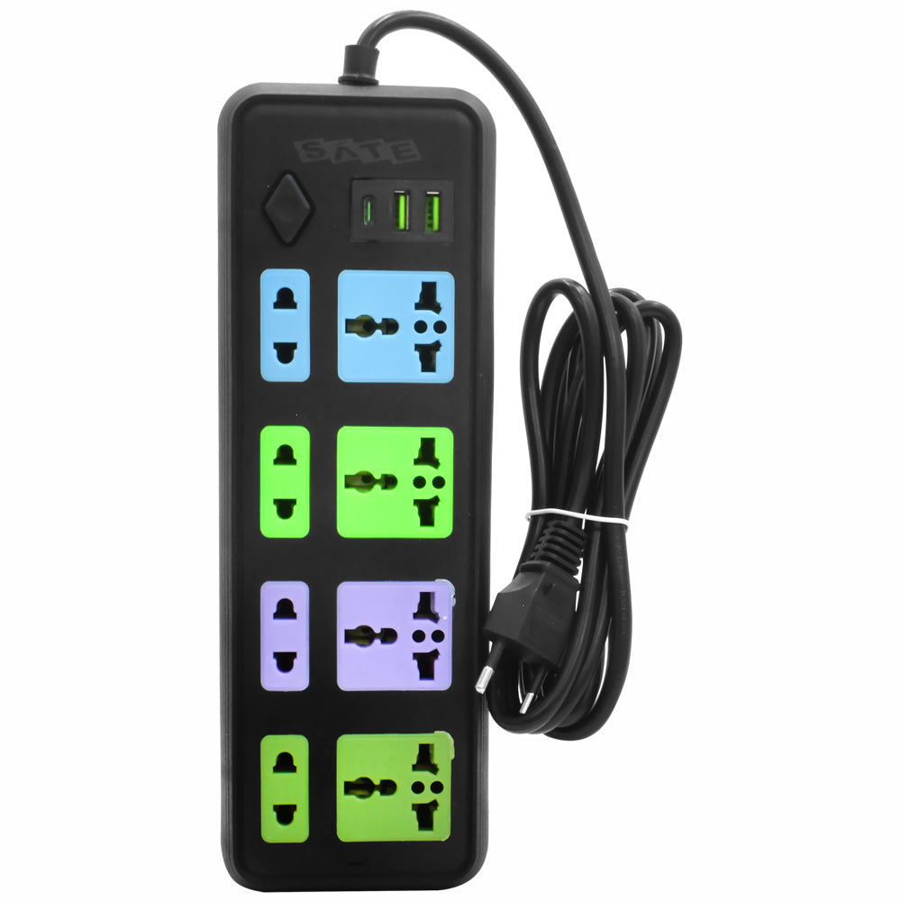 Toma Múltiple – 8 Tomadas + 2 USB + USB-C | 2 Metros