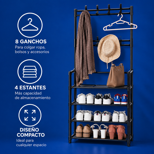 Rack pro® Perchero Multifuncional con Zapatero