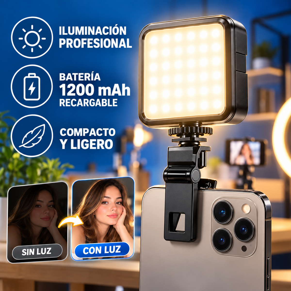 Mini Luz LED Portátil® Iluminación multifuncional con clip