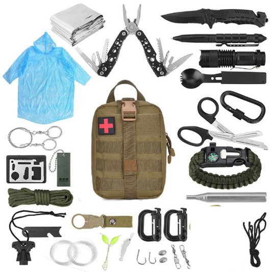 TACTIKIT® 20 en 1 - Kit de Supervivencia con Bolso Militar Compacto