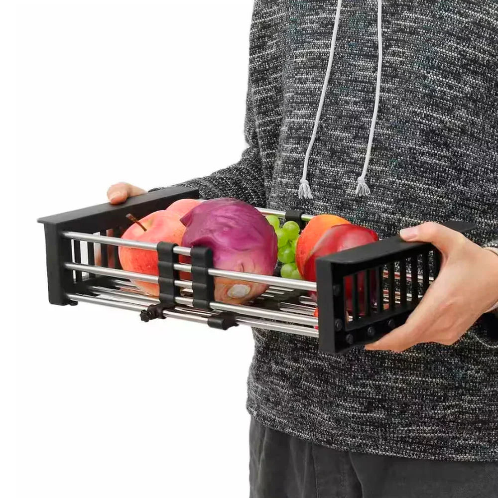 Drain Aliments Pro® Escurridor Extensible de Acero y Plástico para Pileta