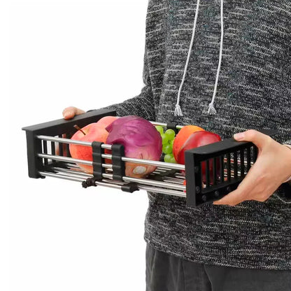 Drain Aliments Pro® Escurridor Extensible de Acero y Plástico para Pileta